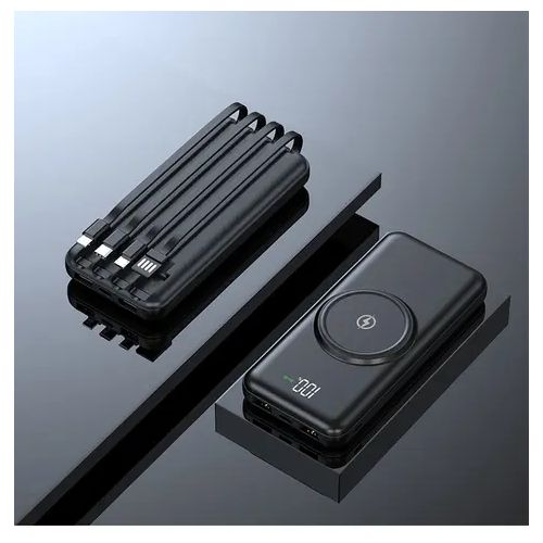 30000mAh Power Bank with Wireless Charging and Inbuilt Cables
