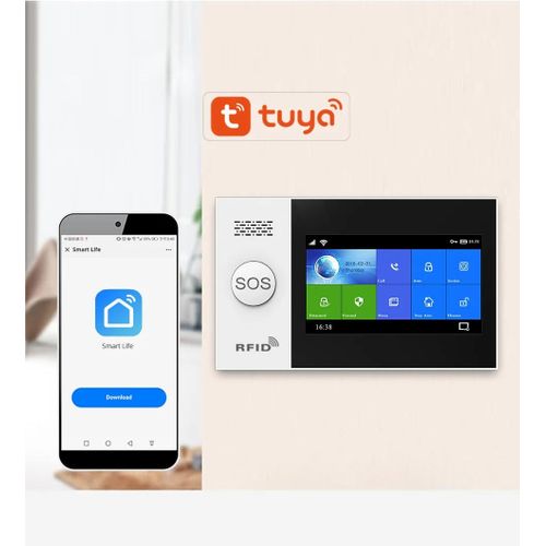 Tuya PG505 Alarm System with 4.3” IPS Touch Screen, WiFi + GSM Home Security Kit
