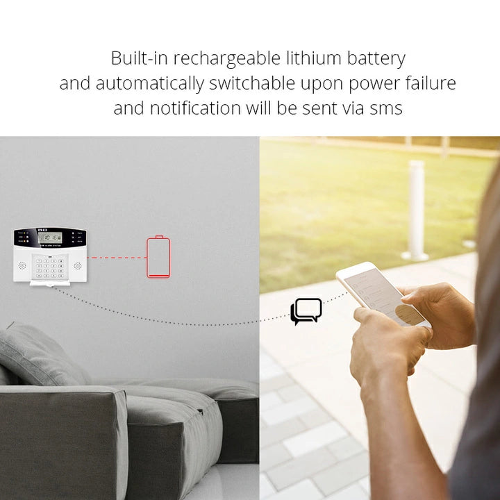 Home Burglar WiFi GSM Alarm System with Wireless Door Sensor & LCD Display