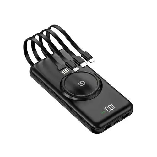30000mAh Power Bank with Wireless Charging and Inbuilt Cables