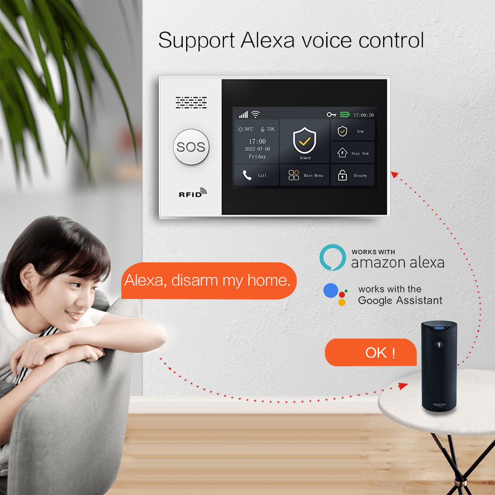 Tuya PG505 Alarm System with 4.3” IPS Touch Screen, WiFi + GSM Home Security Kit