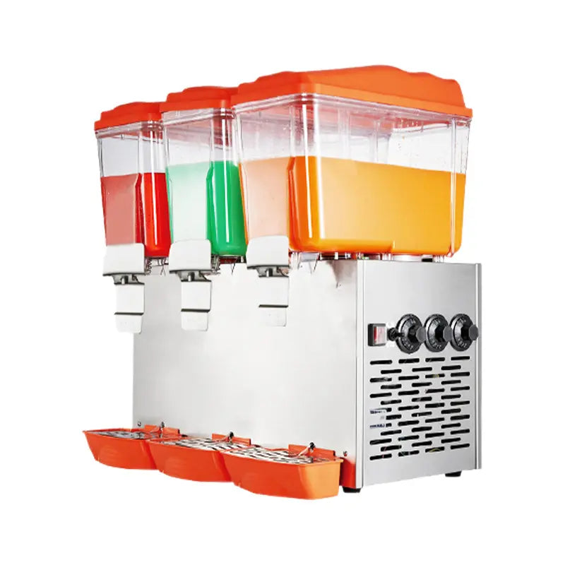 Commercial Triple-Tank Juice Dispenser with Hot and Cold Functionality