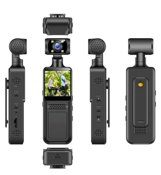 4K 1080P Body Camera Mini Pocket Action Camcorder With Night Vision and WiFi For Security, Vlogging and Sports