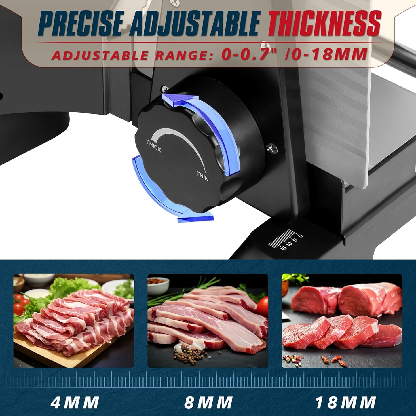 Heavy Duty 10" Stainless Steel Meat/Flesh Slicer – Commercial Semi-Automatic