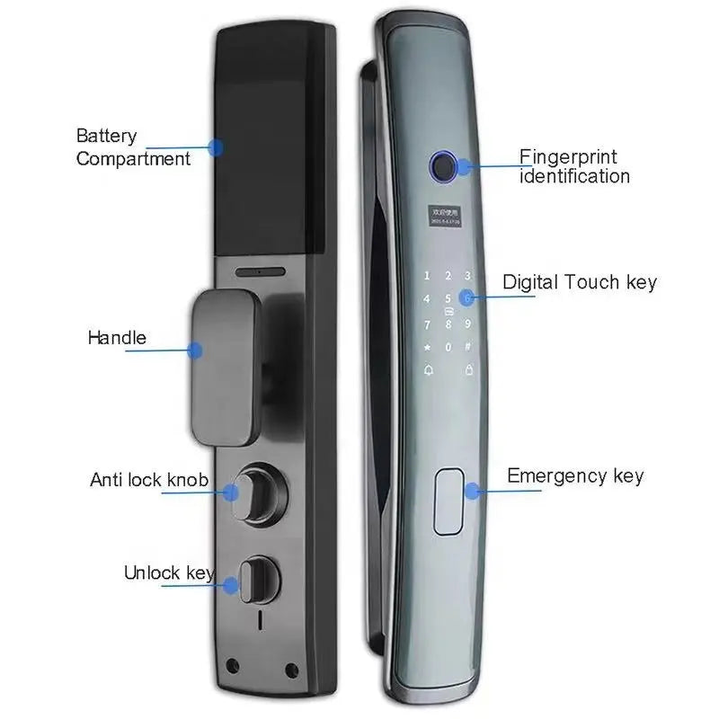 Smart Tuya WiFi-Zigbee Biometric Premium Automatic Lock – Multi-Access Digital Door Lock