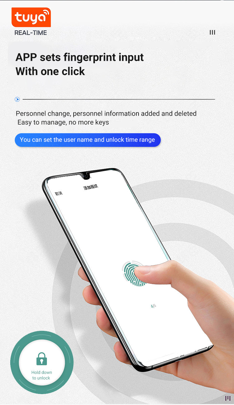 Tuya Smart Bluetooth Fingerprint Padlock – Waterproof & Key-Enabled