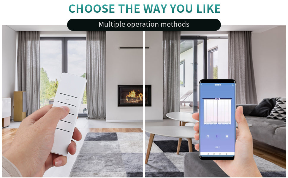 Tuya Smart WiFi Motorized Curtain Track with Remote Control