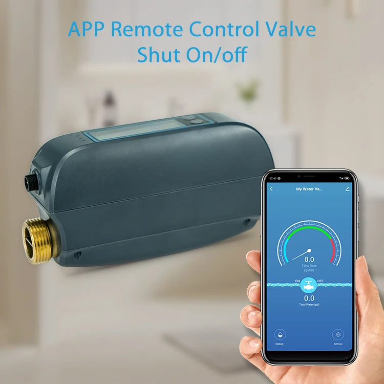 NEO DN20 Tuya Smart WiFi Water Valve – Remote Flow Monitoring & Shutoff Control (IP66 Rated) Work with Alexa Google Assistant