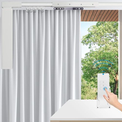 Tuya Smart WiFi Motorized Curtain Track with Remote Control