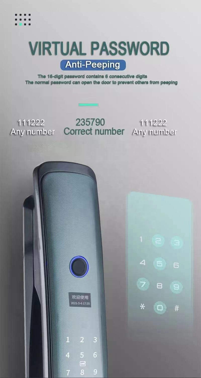 Smart Tuya WiFi-Zigbee Biometric Premium Automatic Lock – Multi-Access Digital Door Lock