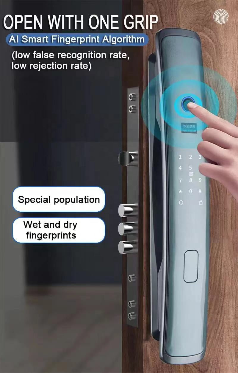 Smart Tuya WiFi-Zigbee Biometric Premium Automatic Lock – Multi-Access Digital Door Lock