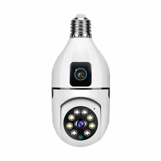 Dual Lens PTZ Bulb Wireless WiFi Nanny CCTV Bulb Security Camera